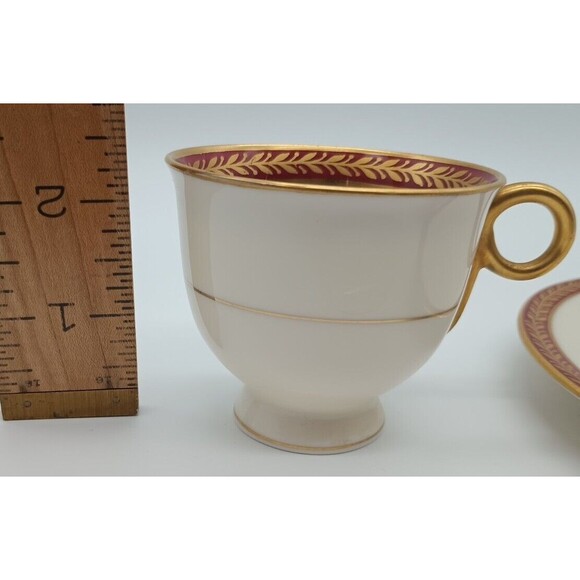 theodore haviland new york lauria Red Demitasse Cup Saucer And Dessert Plate - Picture 8 of 8